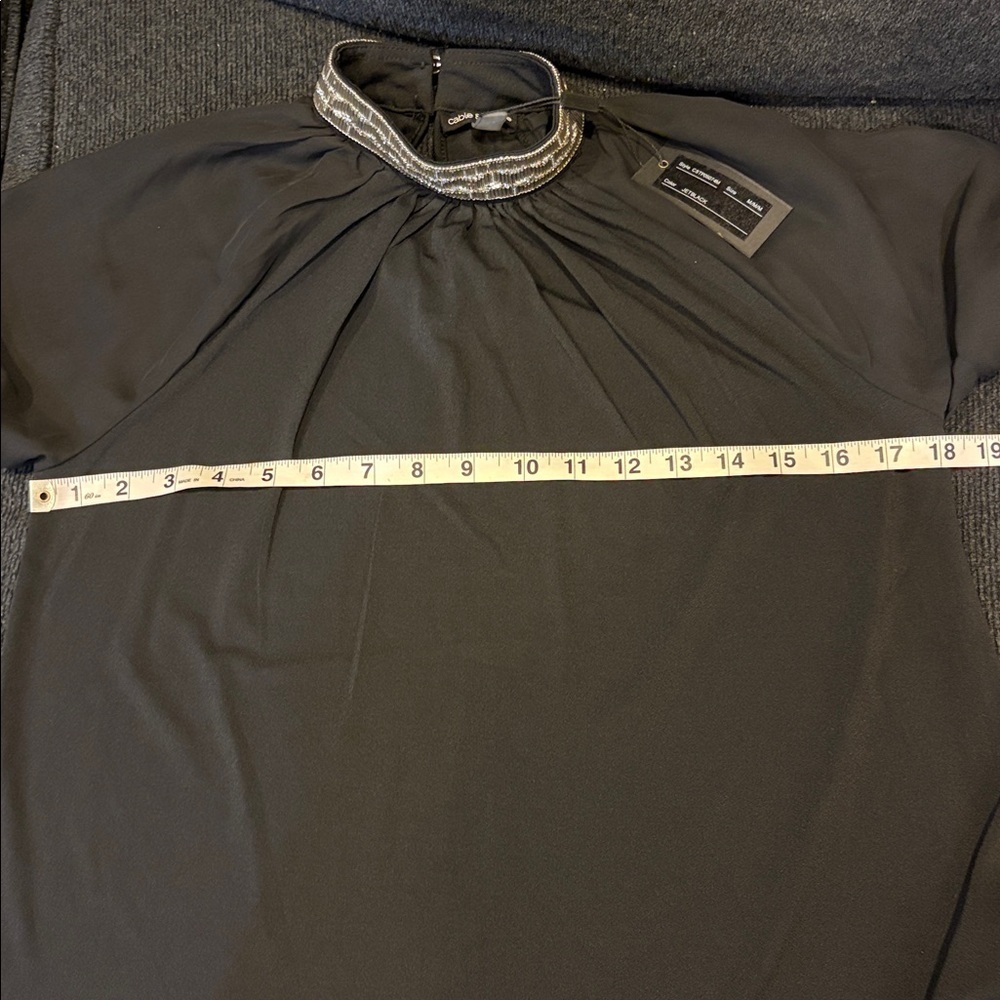 Cable & Gauge Black Blouse with Silver Accents - Picture 11 of 14